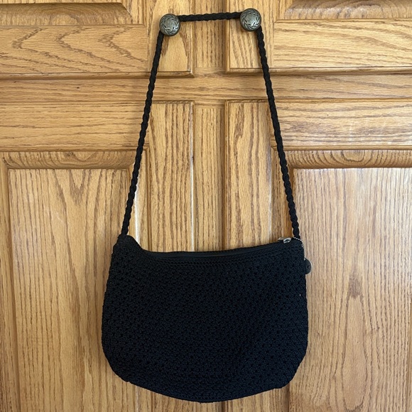 The Sak Black Crochet Crossbody Bag with Braided Strap - Picture 4 of 4